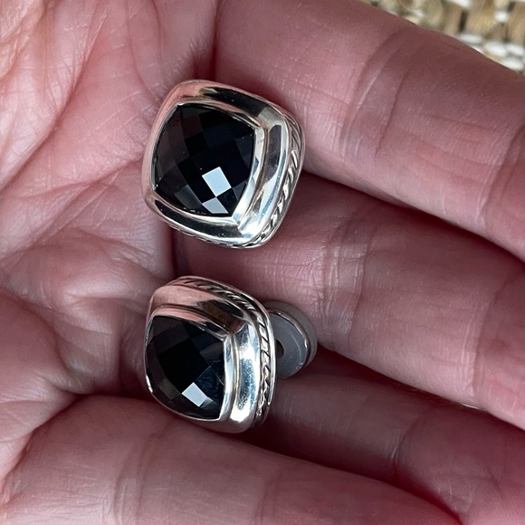 David Yurman Albion® Stud Earrings with Black Onyx - Picture 2 of 4